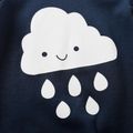 100% Cotton Moon or Cloud Print Long-sleeve Baby Jumpsuit Dark Blue/white image 4