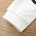 Panda and Stripe Print Long-sleeve White Baby Jumpsuit White image 5