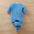 Dinosaur Print Fleece Footed/footie Long-sleeve Blue Baby Jumpsuit Blue