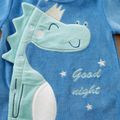 Dinosaur Print Fleece Footed/footie Long-sleeve Blue Baby Jumpsuit Blue image 4