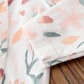 100% Cotton Rabbit and Floral Print White Baby Jumpsuit Multi-color