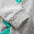 Dinosaur Print 3D Serration Footed/footie Long-sleeve Grey Baby Jumpsuit Light Grey