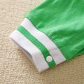 100% Cotton Baby Boy/Girl Number and Letter Print Basketball Sporty Long-sleeve Jumpsuit Green