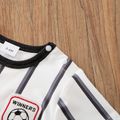 2pcs Baby Boy Soccer Patch Decor Striped Short-sleeve T-shirt and Colorblock Shorts Set Grey image 4