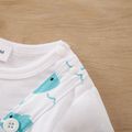 100% Baby Boy/Girl Long-sleeve Faux-two Allover Whale & Letter Print Jumpsuit Light Blue