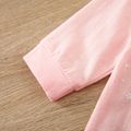 100% Cotton Baby Girl Rabbit & Letter Print Asymmetric Collar Long-sleeve Jumpsuit Pink