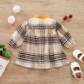 Baby Girl Button Front Long-sleeve Plaid Dress PLAID image 2