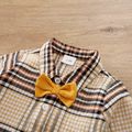 Baby Boy Bow Front Button Front Long-sleeve Plaid Shirt PLAID