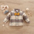 Baby Boy Bow Front Button Front Long-sleeve Plaid Shirt PLAID image 1