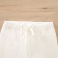 Baby Girl Bow Front Solid Rib Knit Leggings White
