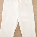Baby Girl Bow Front Solid Rib Knit Leggings White image 4