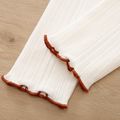 Baby Girl Bow Front Solid Rib Knit Leggings White image 5