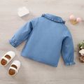 Baby Girl Blue Ruffle Collar Button Front Long-sleeve Shirt Light Blue