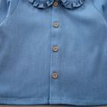 camisa de manga comprida com gola de babado azul bebê menina Azul Claro image 5