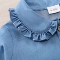 Baby Girl Blue Ruffle Collar Button Front Long-sleeve Shirt Light Blue