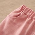 100% Cotton Baby Girl Pink Ruffle Trim Casual Pants Pink image 4