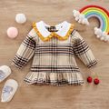 Baby Girl Ruffle Collar Long-sleeve Plaid Dress PLAID image 1