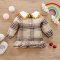 Baby Girl Ruffle Collar Long-sleeve Plaid Dress PLAID image 2