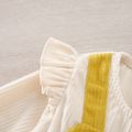 Baby Girl Ruffle Long-sleeve Spliced Corduroy Dress Yellow image 4