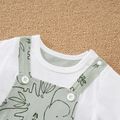 Baby Boy 100% Cotton Faux-two Short-sleeve Elephant Print Romper White image 3