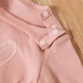 100% Cotton Rabbit Embroidery or Rainbow Print Footed/footie Long-sleeve Baby Jumpsuit Light Pink image 3