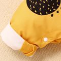 Baby Boy/Girl Cartoon Bear Print Yellow Long-sleeve Snap Jumpsuit Yellow