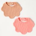 2-pack 100% Cotton Waffle Plain Baby Bibs Soft Comfortable Bandana Drool Bibs for Feeding & Drooling & Teething Pink image 4