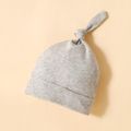3-pack 100% Cotton Plain Newborn Swaddle Receiving Blanket Baby Sleeping Bag Swaddles Wrap Blanket & Beanie Hat & Gloves Grey image 4