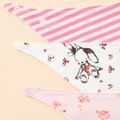 3-pack Baby Triangle Saliva Towel Allover Print Snap Button Adjustable Cotton Bibs for Baby Girl Color-A image 5