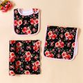 100% Cotton Baby Floral Print Zip Up Wearable Blankets Black image 4