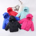 Solid Hooded 3D Ear Design Long-sleeve Baby Coat Jacket Pink image 4