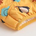 Cartoon Animals Print Long-sleeve Hooded Baby Coat Yellow image 4