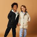 Toddler Boy/Girl Basic Solid Color Hooded Button Design Padded Coat Black