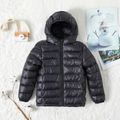 Kid Boy/Kid Girl Lightweight Zipper Solid Hooded Coat Black image 2