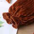 2pcs Solid Ruffle Decor Long-sleeve Baby Jumpsuit Brown image 5