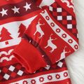 Toddler Girl Christmas Deer Tree Stars Print Schiffy Design Pullover Sweatshirt Red