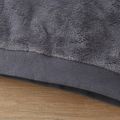 2-piece Toddler Girl/Boy Fox Pattern Ear Design Fuzzy Sweatshirt and Pants Set Dark Grey image 5