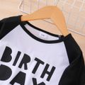 Birthday Toddler Boy/Girl Letter Print Long Raglan Sleeve Tee White