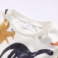 Baby Boy All Over Cartoon Dinosaur Print Long-sleeve Pullover Sweatshirt White