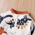 Baby Boy All Over Dinosaur Print Long-sleeve Zip Jacket White