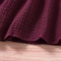 Baby Girl 95% Cotton Crepe Sleeveless Lace Bowknot Button Dress Burgundy