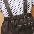 2pcs Toddler Boy Plaid Wave Point Shorts Suit elegant Toddler Short-sleeve Cotton Sets Brown image 5