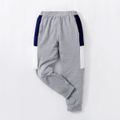 Color Block Letter Print Athleisure  Pants for Toddlers / Kids Light Grey image 1