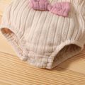 Baby Girl tapered Solid Cotton Knitted fabric Bowknot PP Pants Light Pink