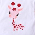 3pcs Giraffe and Polka Dots Print Long-sleeve Baby Set White