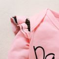 3pcs Letter and Camouflage Print Long-sleeve Pink Baby Set Pink