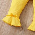 Baby Girl Solid Ribbed Stretchy Bell Bottom Flared Pants Leggings Yellow