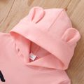 Kid Girl Cat Print Ear Design Solid Hoodie Sweatshirt Pink image 3