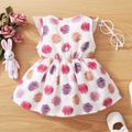 Dots Allover Flounce Decor Sleeveless Pink or Purple Baby Dress Multi-color