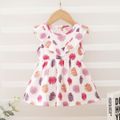 Dots Allover Flounce Decor Sleeveless Pink or Purple Baby Dress Multi-color